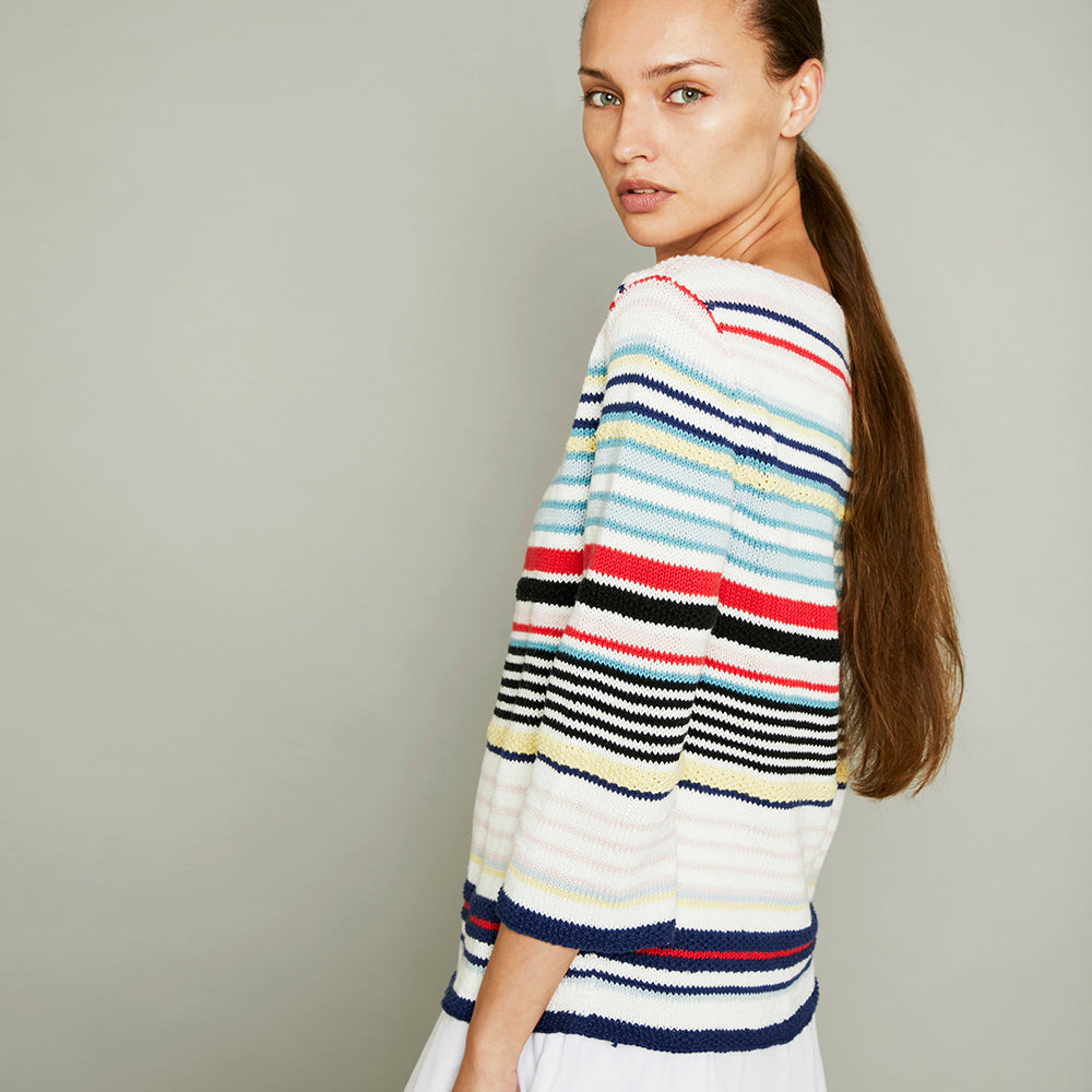 "Mikaela Top" - Top Knitting Pattern For Women in MillaMia Naturally Soft Cotton