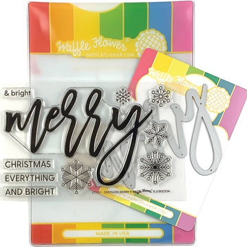 Waffle Flower Crafts Waffle Flower Stamp & Die Set - Oversized Merry