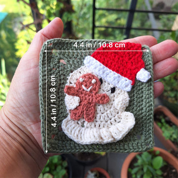 Ghost Christmas granny square