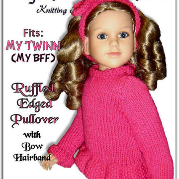 Ruffle edged sweater fits My Twinn, 23 inch dolls