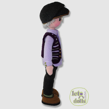 24 inch crochet doll pattern PDF, XL amigurumi doll, Nico