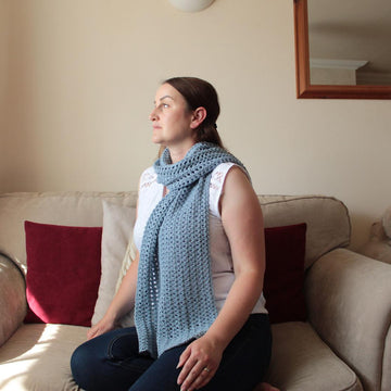 Tunisian Lacy Shell Wrap
