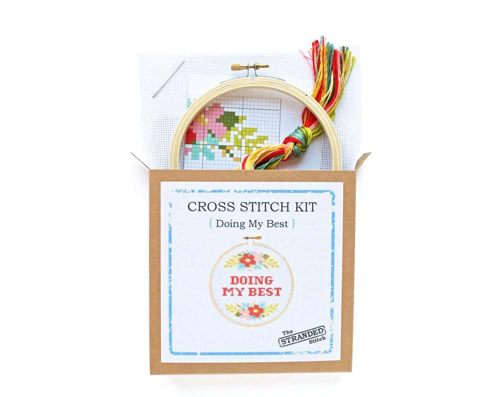 The Stranded Stitch Doing My Best Cross Stitch Kit - 5 inches