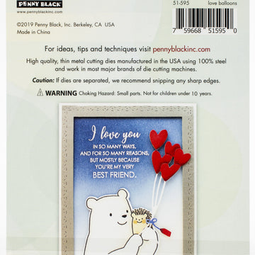 Penny Black Creative Dies - Love Balloons 1.5"X3.5"