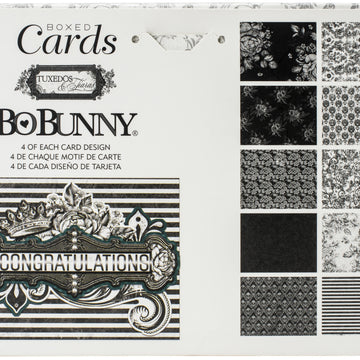 American Crafts BoBunny A2 Cards W/Envelopes (4.375"X5.75") 40/Box - Tuxedos & Tiaras