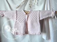 Baby girls sweater with detailed bodice and frilled hemline and cuffs - P025