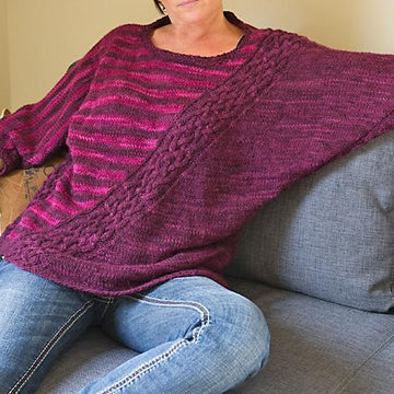 "Ivy" - Bat wing sweater with cables
