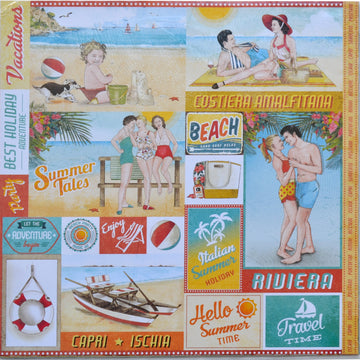 Ciao Bella Double-Sided Paper Pack 90lb 12"X12" 12/Pkg - Summer Tales, 12 Designs/1 Each