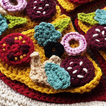 Pizza Set Tomato Sauce Cheese Slice Salami Broccoli Mushroom Olive Onion Crochet Amigurumi Food Stand Play Montessori