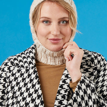 Bashful Balaclava - Free Knitting Pattern for Women in Paintbox Yarns 100% Wool Chunky Superwash by Paintbox Yarns