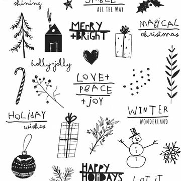Stampers Anonymous Tim Holtz Cling Stamps 7"X8.5" - Seasonal Scribbles