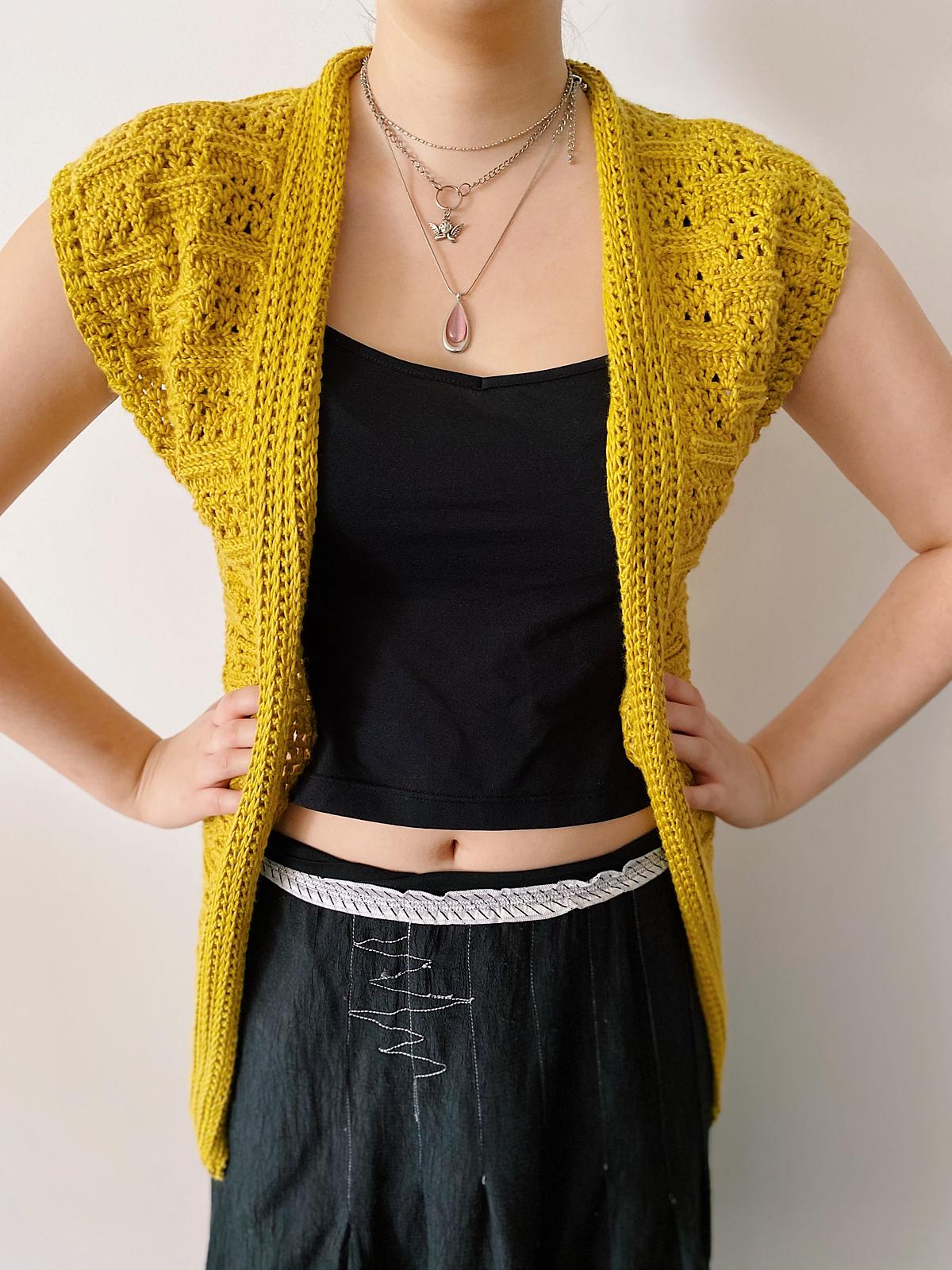 Textured Duster Sleeveless Cardigan