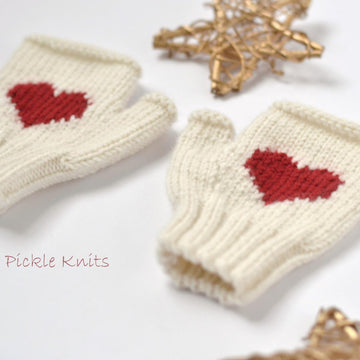 Heart Fingerless Mittens