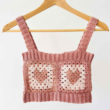 Heart granny square crop top pattern