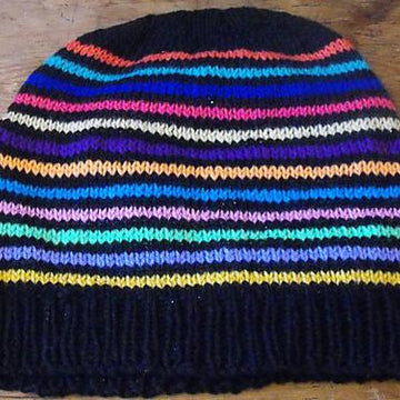 PLAIN STRIPED BEANIE HAT KNITTING PATTERN - MADMONKEYKNITS