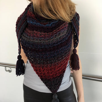 Crochet Shawl Pattern: Two-Tassels-To-Wrap Shawl