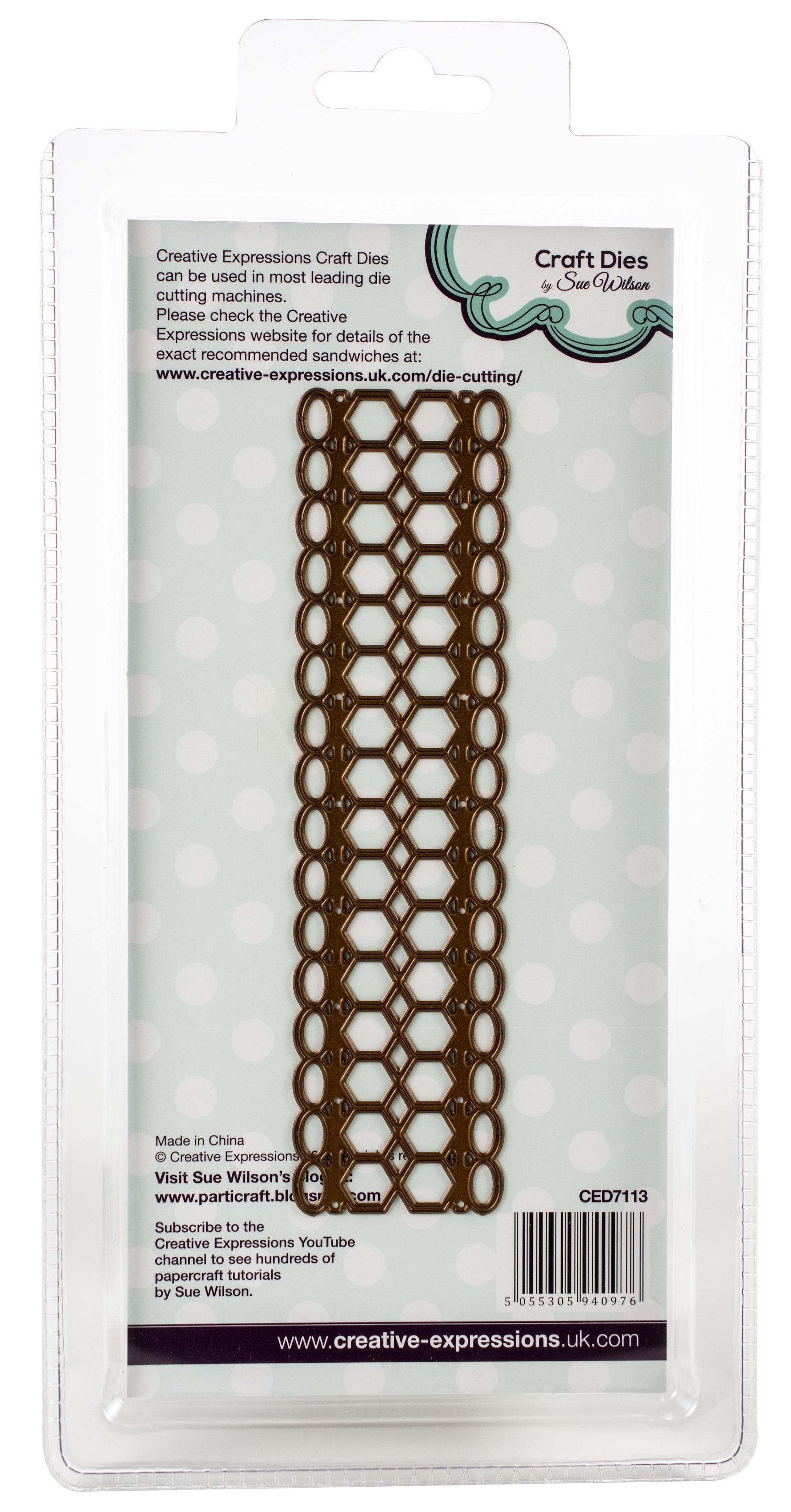 Creative Expressions Craft Dies By Sue Wilson - Border Collection-Hexagonal Border