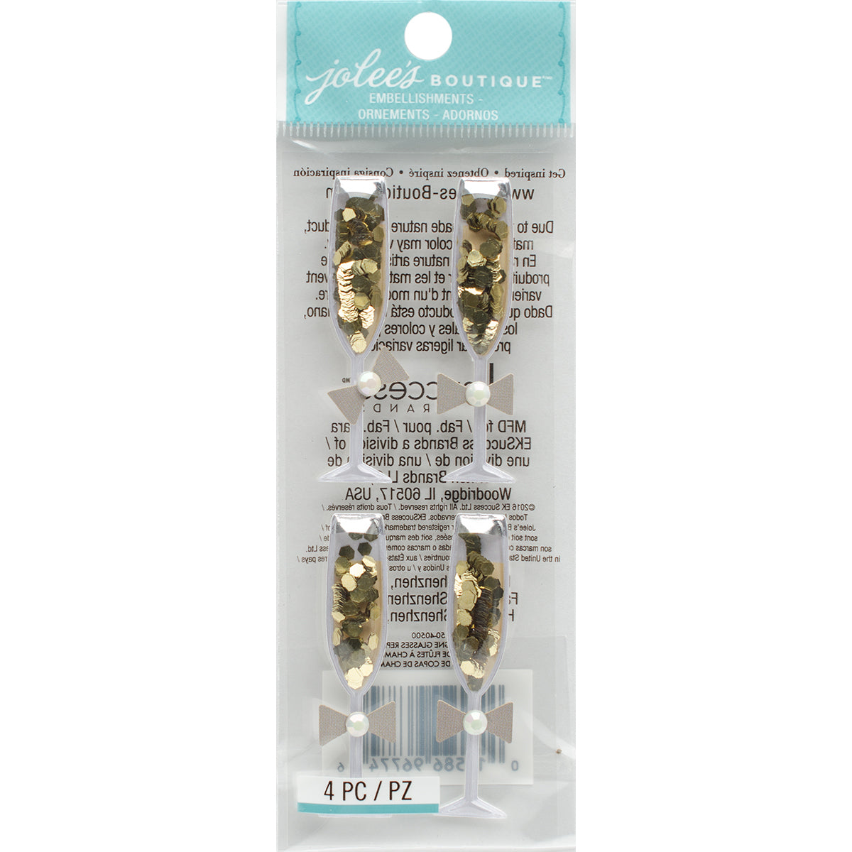 Jolee's Boutique Dimensional Stickers - Champagne Glasses