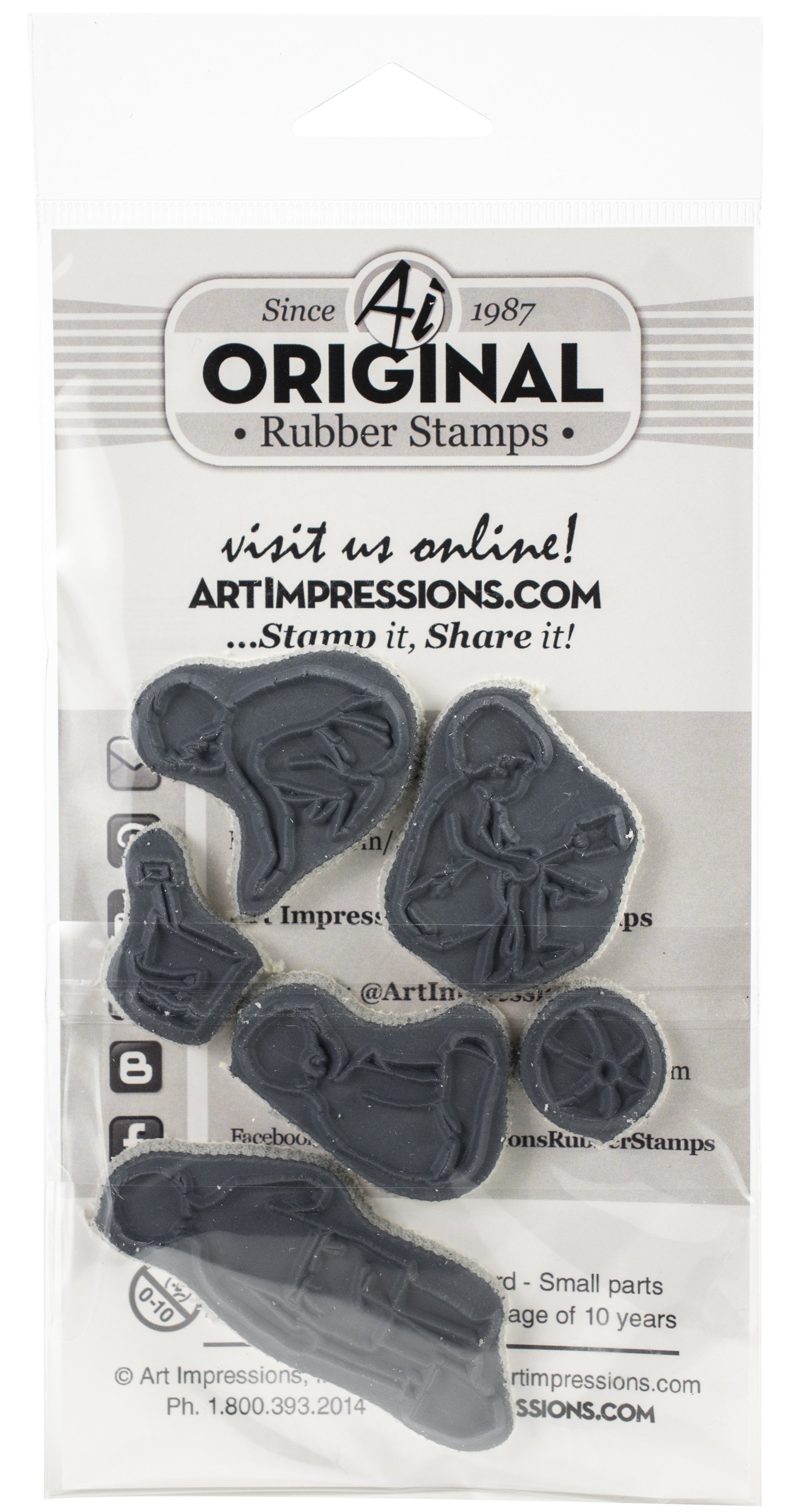 Art Impressions Watercolor Cling Rubber Stamps - Beach Boys