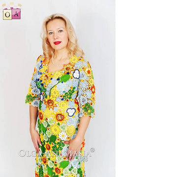 Dress with sunflower Irish lace