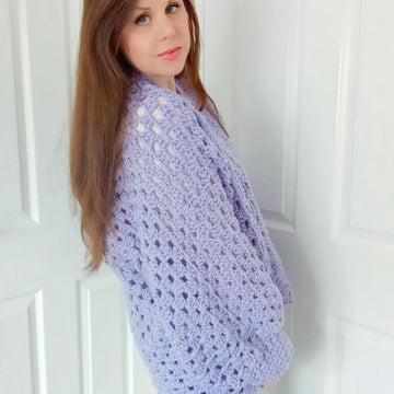 Crochet Lavender Hexagon Cardigan Pattern