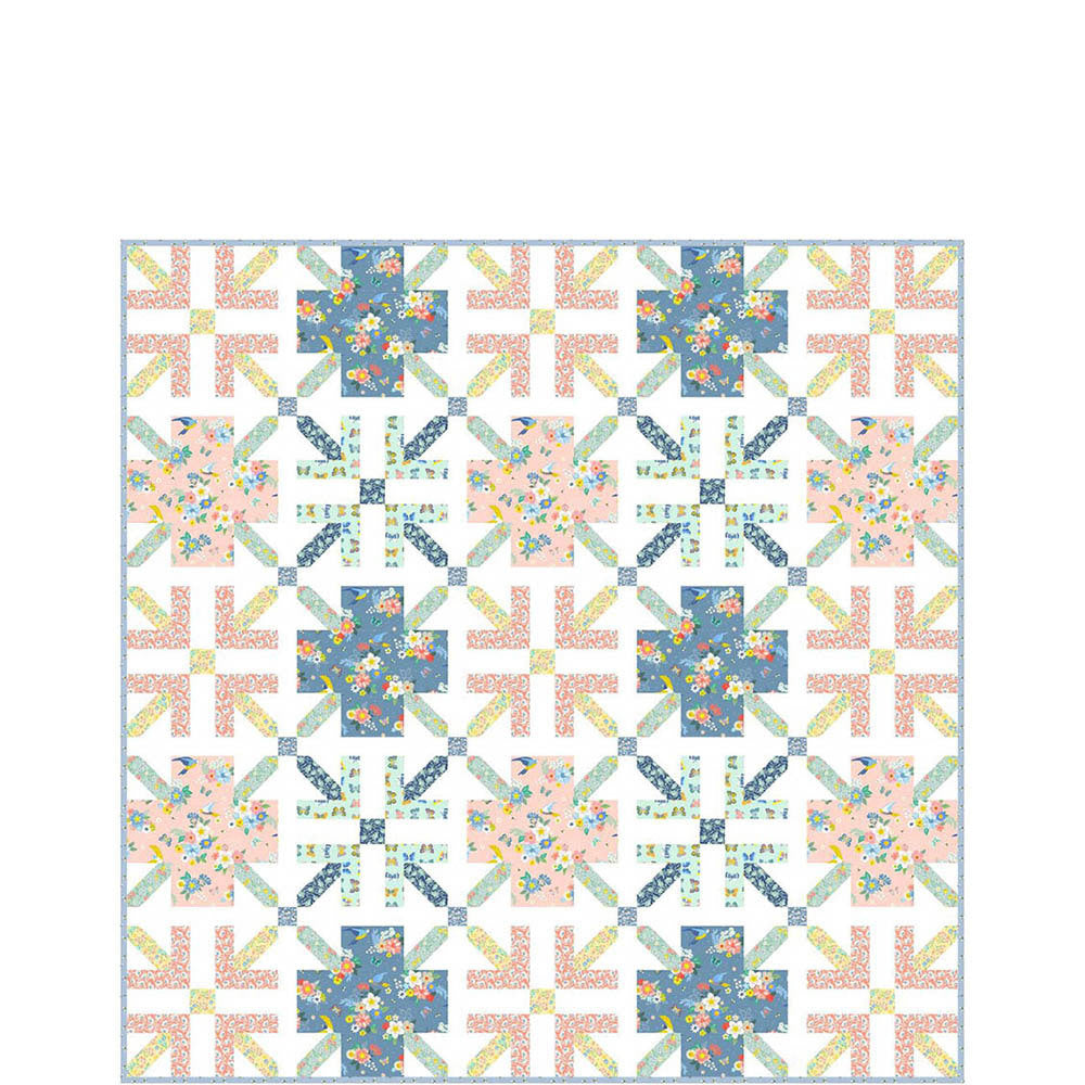 LoveCrafts Criss Cross Spring Garden Quilt -  Downloadable PDF