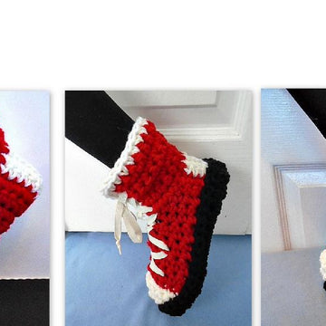 922- Red Crochet Sneakers