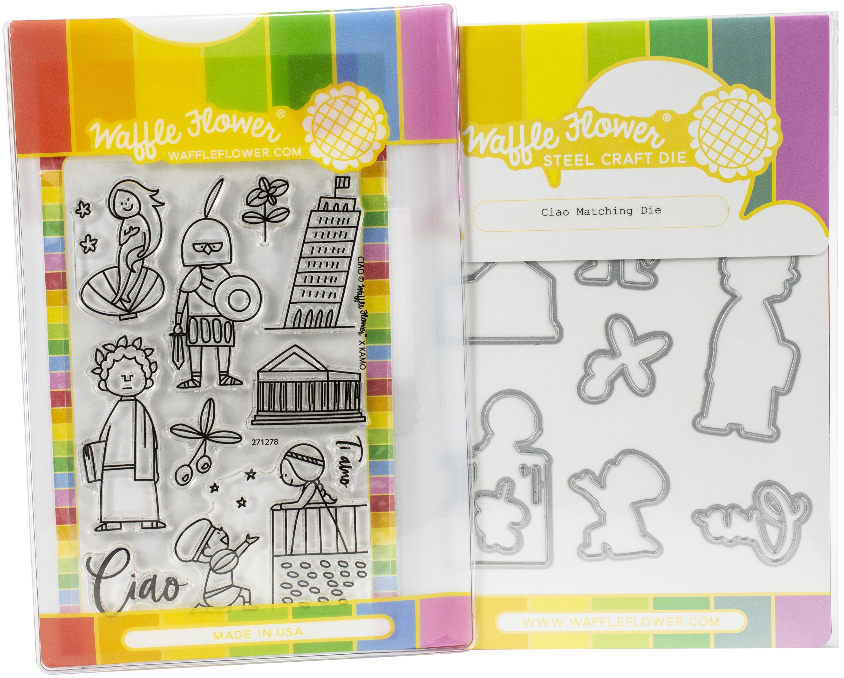 Waffle Flower Crafts Waffle Flower Stamp & Die Set - Ciao
