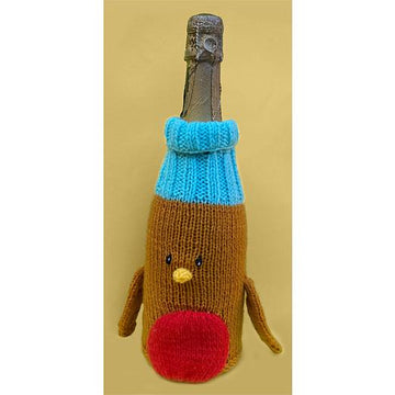 Christmas Robin Wine Bottle Drawstring Cover