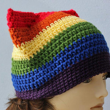 Gay Pride Rainbow Pussy Hat