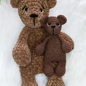 Crochet bear snuggler pattern, easy crochet baby lovey blanket pattern