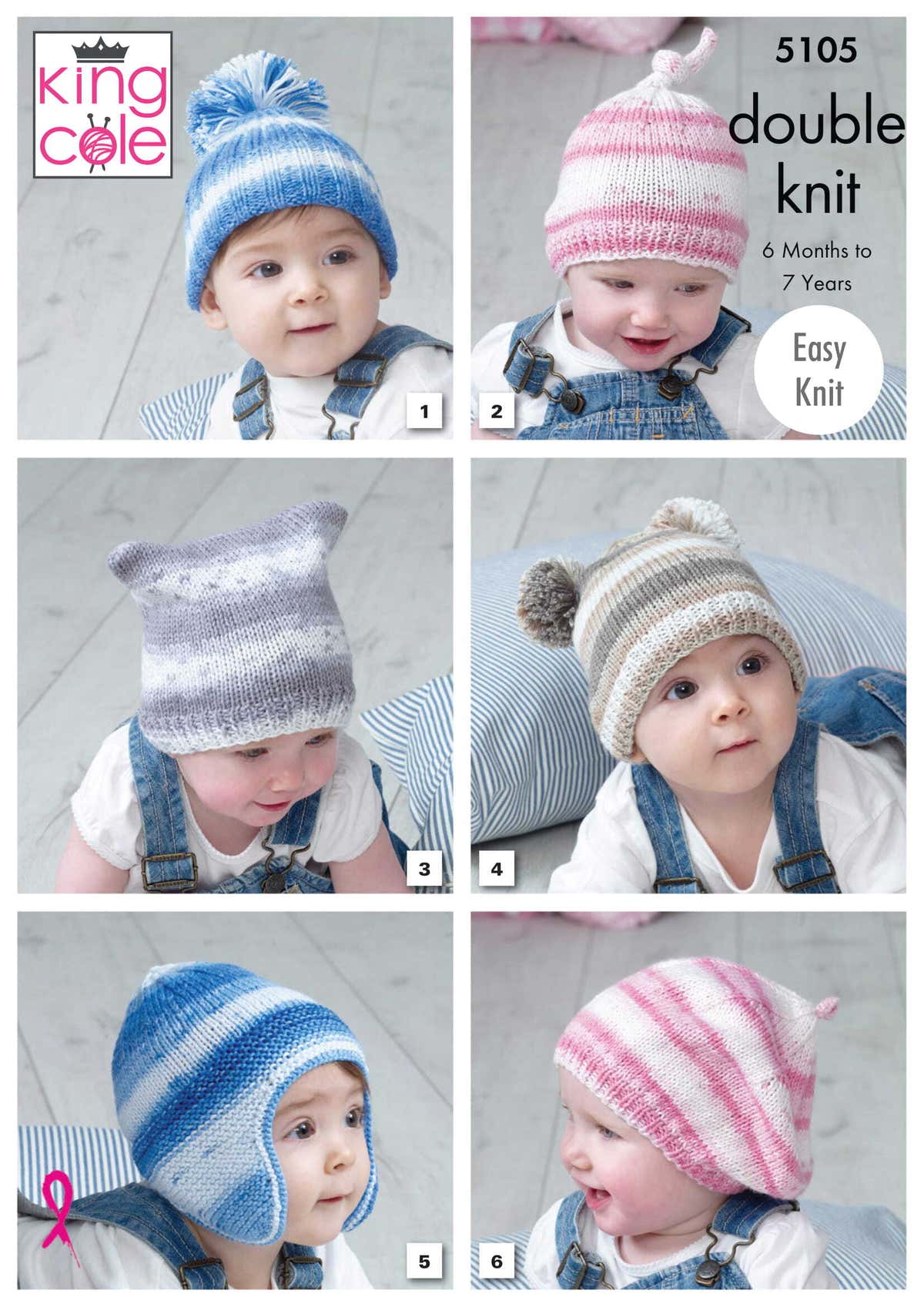 Hats in King Cole Cottonsoft Baby Crush DK - 5105pdf - Downloadable PDF