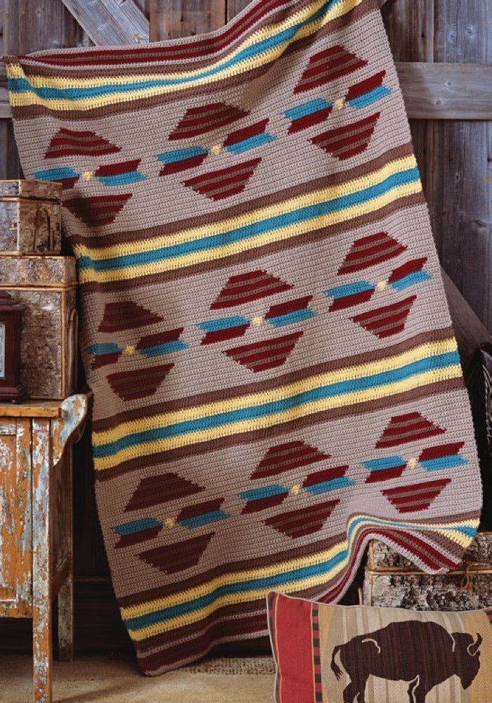 Sunset Throw in Red Heart Super Saver Economy Solids - CTSept08-53