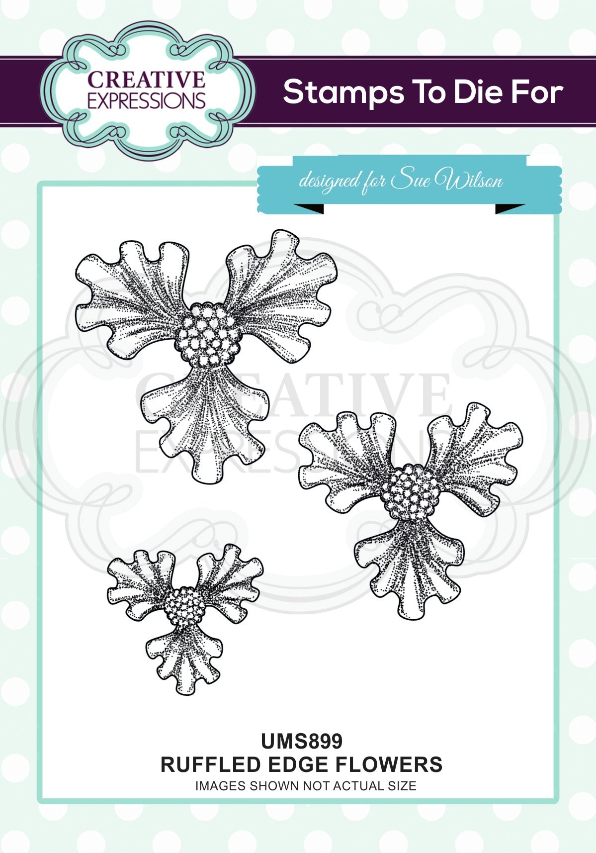 Creative Expressions Pre Cut Stamp - Ruffled Edge Flowers
