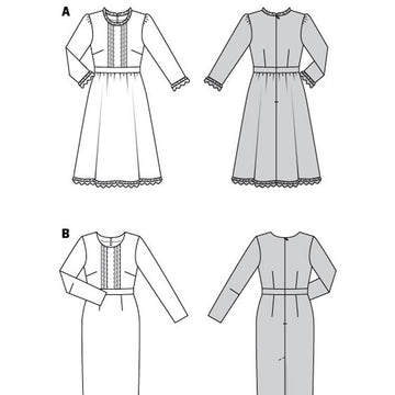 Burda Style Misses' Dress with Waistband and Wide or Narrow Skirt B5983 - Sewing Pattern