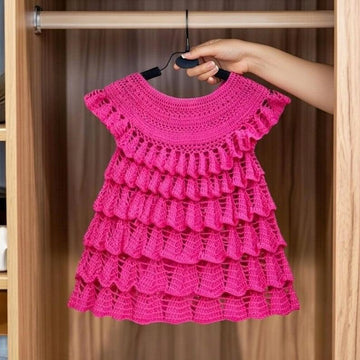 Crochet Baby Dress Pattern + Video Tutorial – Lacy Baby Girl Outfit, Preemie to Newborn Size PDF