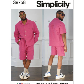 Simplicity Men's Shirts and Shorts by Norris Danta Ford S9758 - Sewing Pattern
