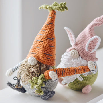 Two Easter Gnomes with a Carrot Crochet Pattern