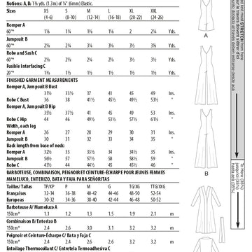 McCall's Misses' Romper, Jumpsuit, Robe and Sash M8245 - Paper Pattern, Size XS-S-M-L-XL-XXL
