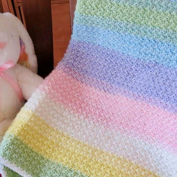 Double Rainbow Baby Blanket - Lion Brand Mandala Baby (DK) - Beginner Friendly