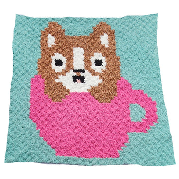Kitten in Teacup Afghan