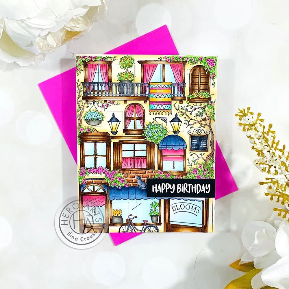 Hero Arts Cling Stamp 4.6"X5.88"-Flower Shop Background