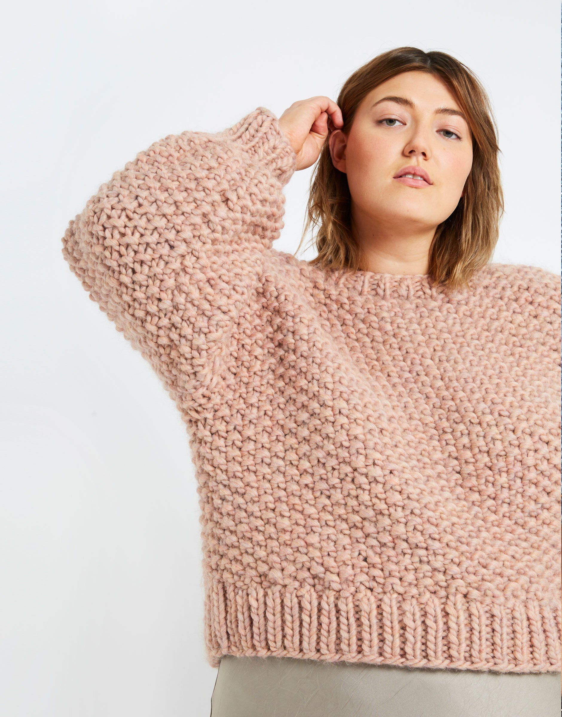 Amanda Sweater in Wool and the Gang Crazy Sexy Wool - Leaflet