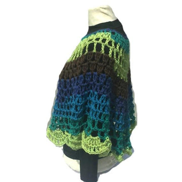 Peacock Crochet Poncho Pattern