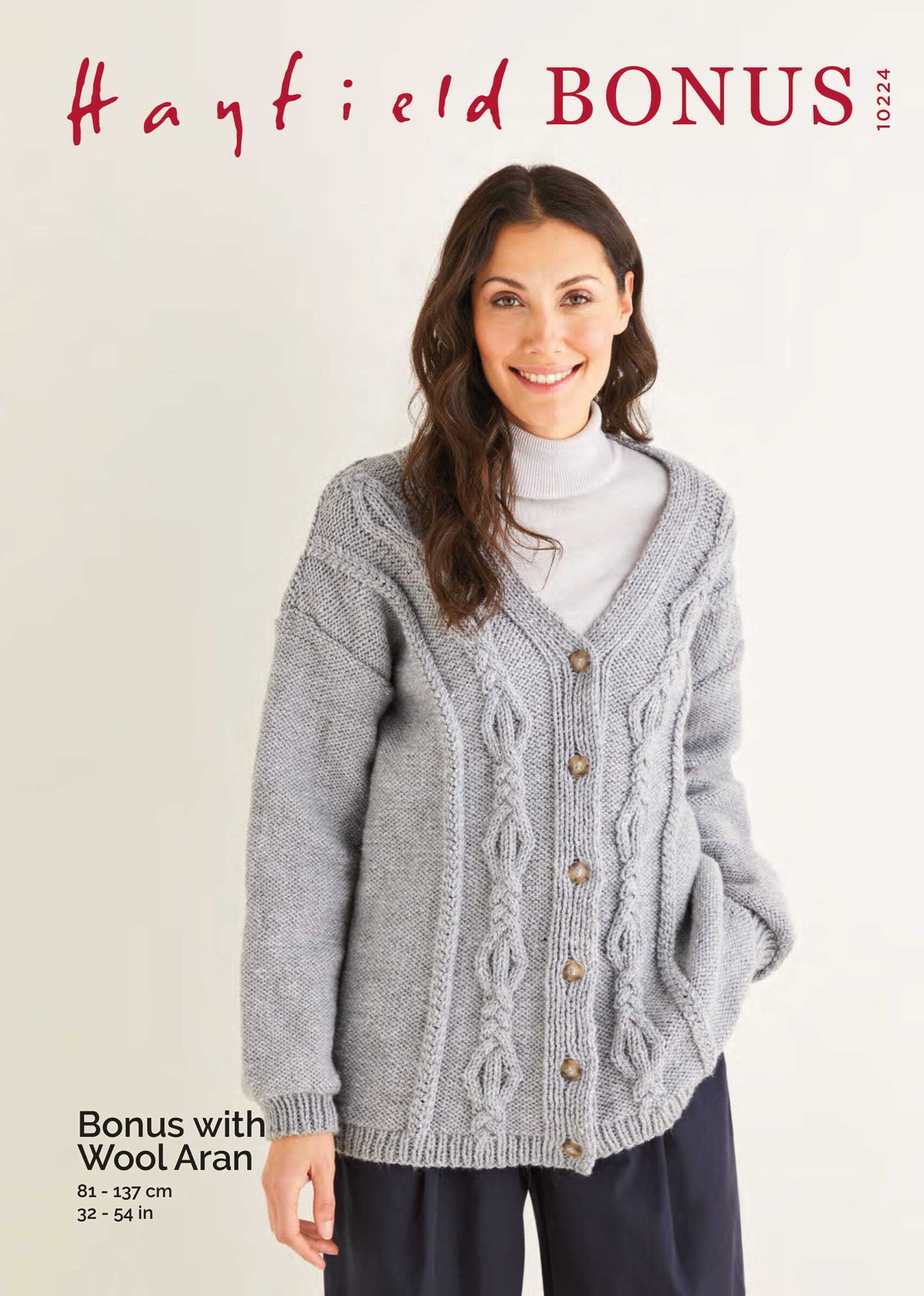 Cardigan in Hayfield Bonus Aran with Wool - 10224 - Leaflet