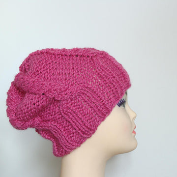Slouchy Cable Beanie Hat