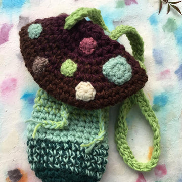 Crochet mushroom bag
