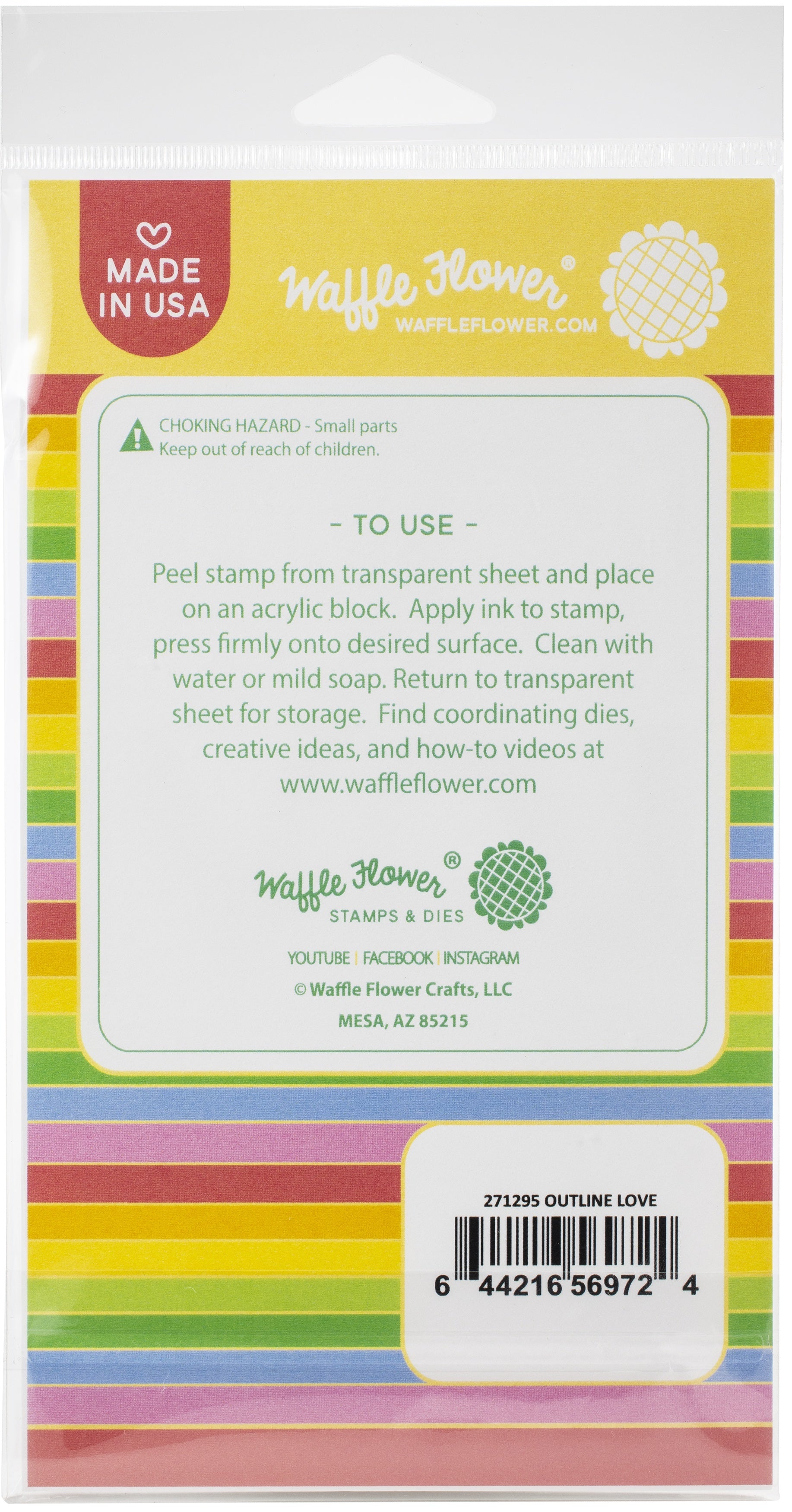 Waffle Flower Crafts Clear Stamps 4"X6" - Outline Love