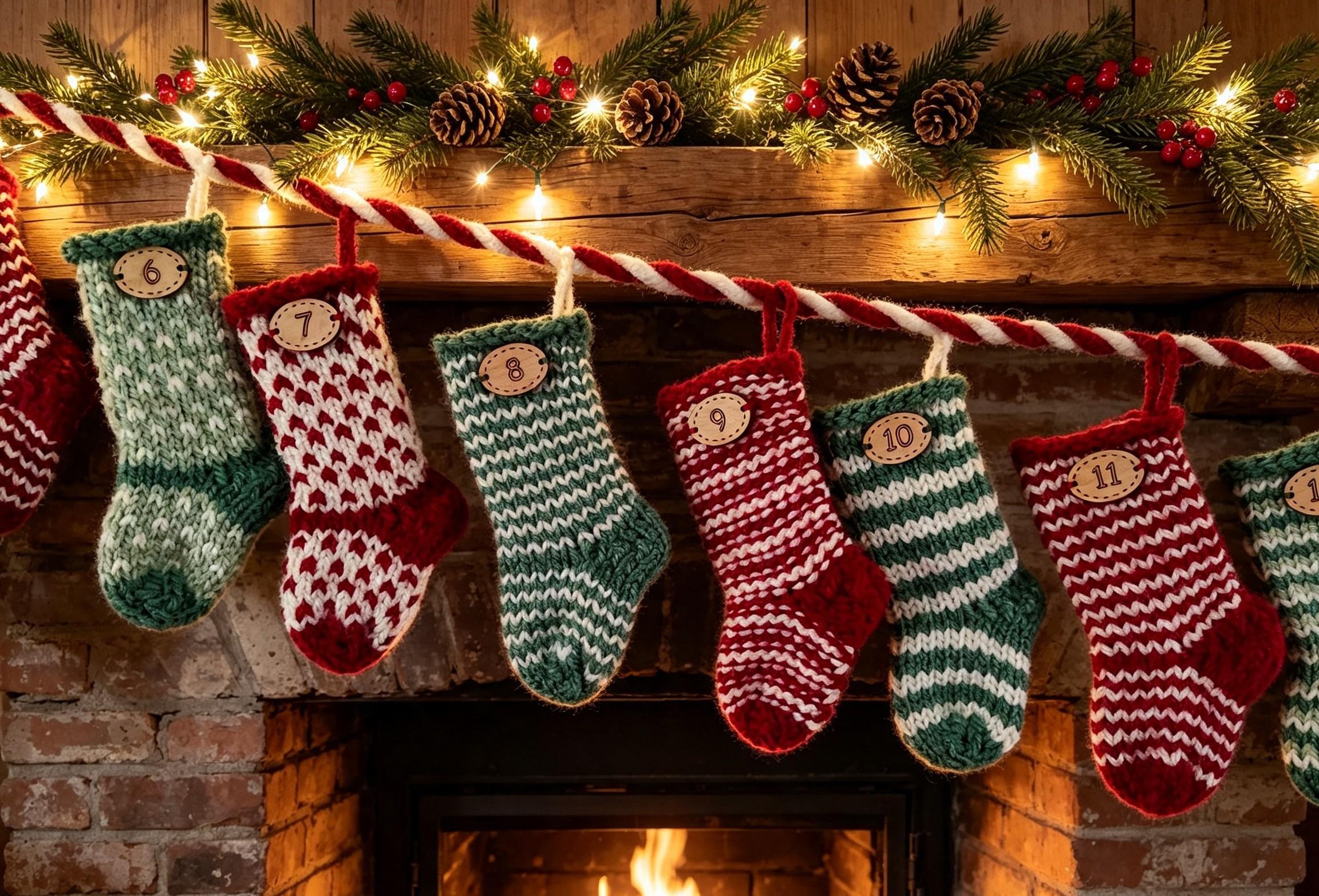 Christmas Stocking Advent Calendar Garland