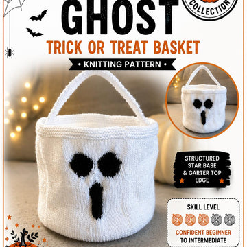 Ghost trick or treat knit bucket bag